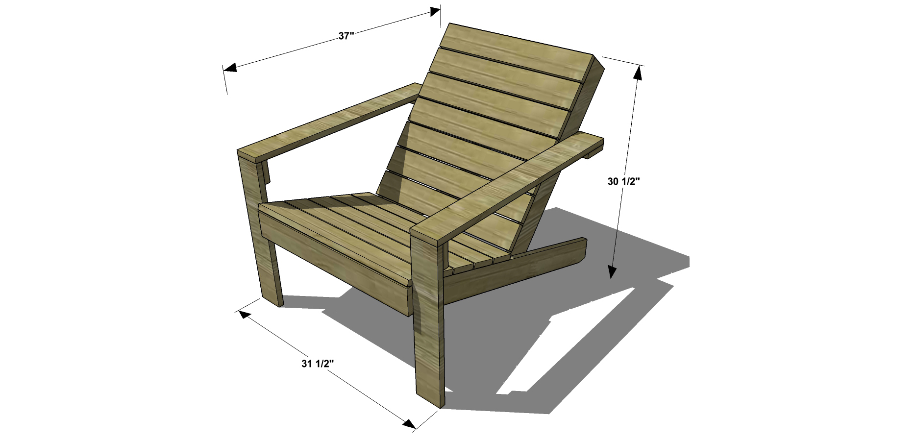 Кресло садовое деревянное чертеж
