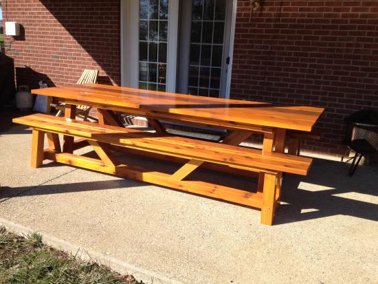 Reader Showcase: Bob's Provence 4x4 table with benches 