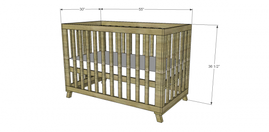 standard baby crib dimensions